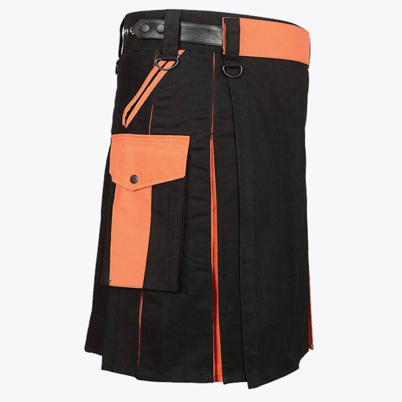 Black & Orange Utility Kilt For Men
Black & Orange Utility Kilt For Men