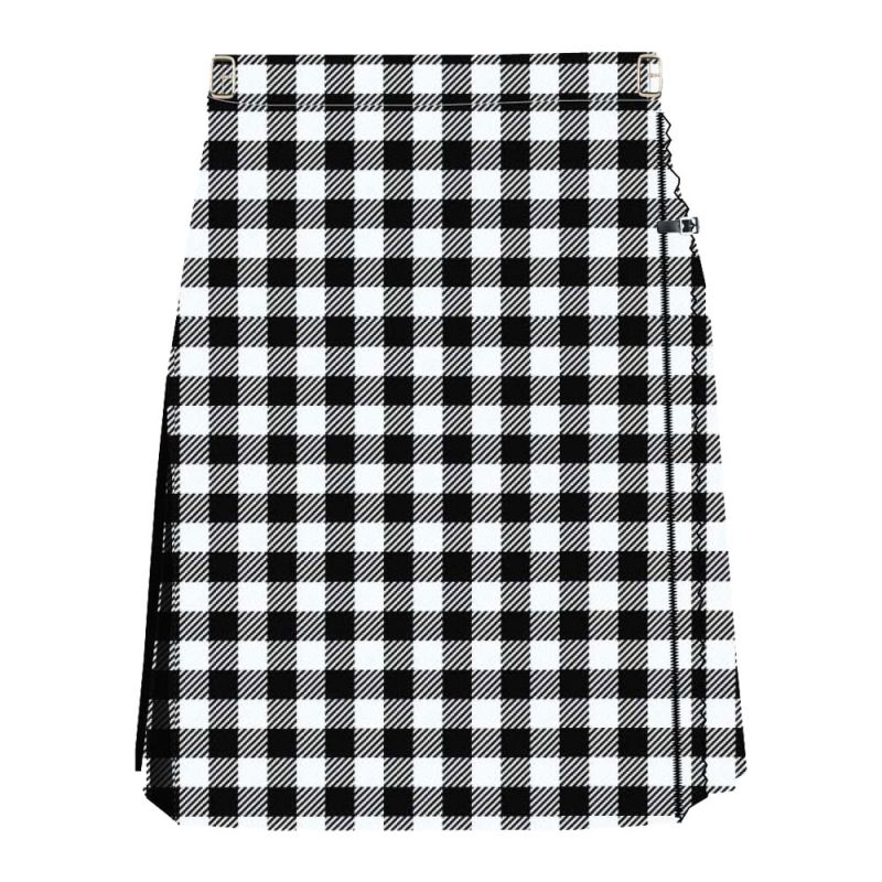 Black And White Women Tartan Kilt