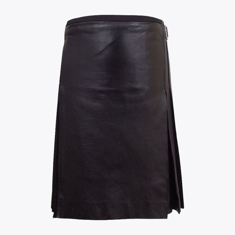 Black Scottish Leather Kilt
