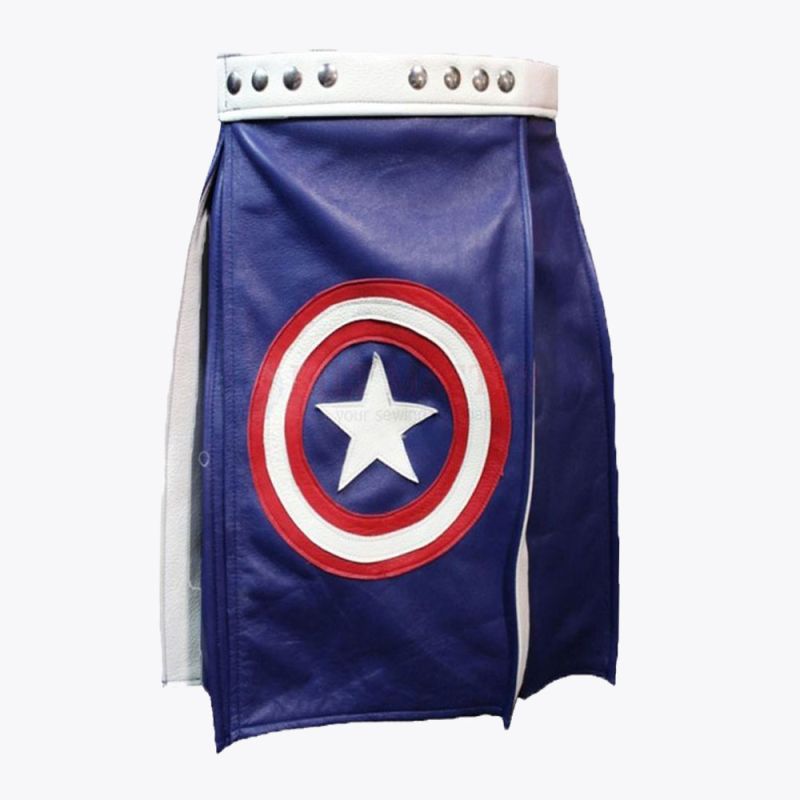 Blue & White Leather Kilt in American Style
Blue & White Leather Kilt in American Style