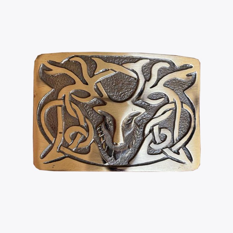 Enamel Stag Antique Belt Buckle Enamel Stag Antique Belt Buckle