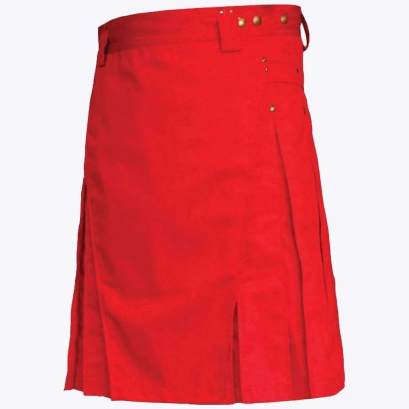 Red Color Mens Utility Kilt Red Color Mens Utility Kilt