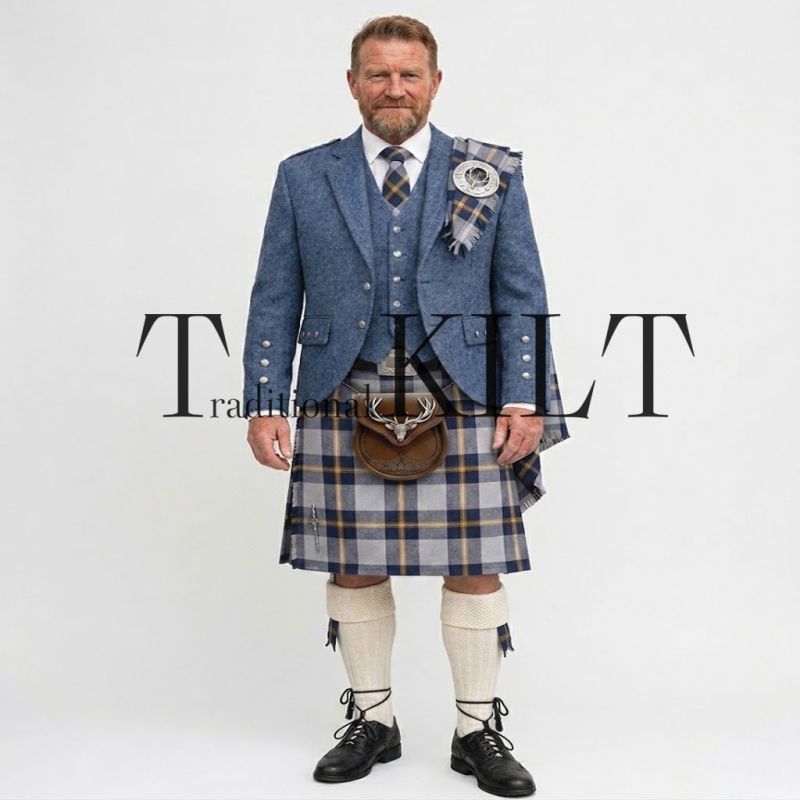 Redbull tartn kilt with Indigo Blue Tweed Argyle Jacket Kilt Outfit Redbull tartn kilt with Indigo Blue Tweed Argyle Jacket Kilt Outfit