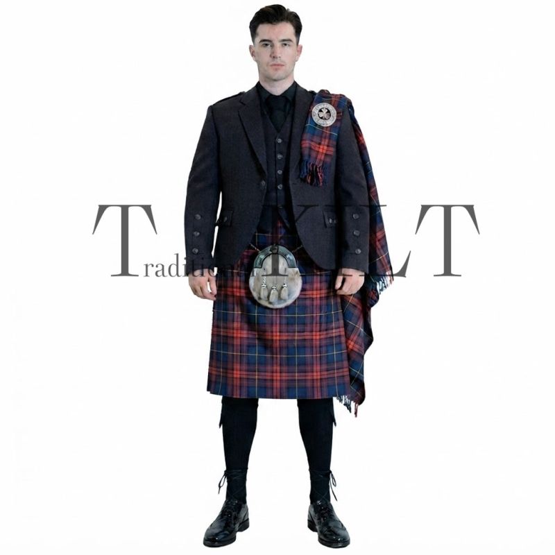 Spirit of the Clyde Tartan with Charcoal Argyll Jacket Kilt Outfit Spirit of the Clyde Tartan with Charcoal Argyll Jacket Kilt Outfit