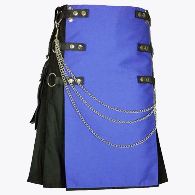 Stylish Utility Kilt With Silver Chain
