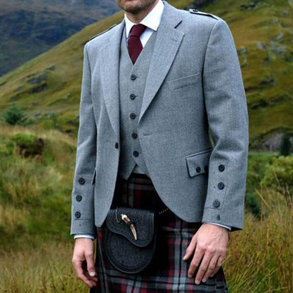 Argyll Kilt Jacket-& Waistcoat Light Grey