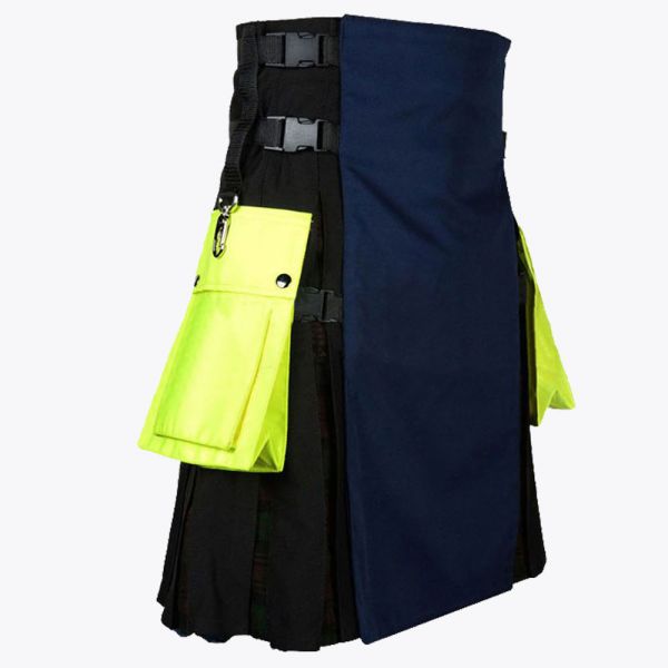 Black and Blue Hybrid Utility Kilt