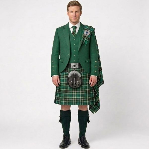 Kelly Dress Tartan Kilt And Kelly Green Argyle Jacket Kilt Outfit