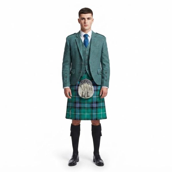 Lovat Green Crail Jacket & Waistcoat Kilt outfit