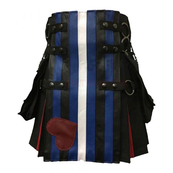 Pride Flag Leather Kilt