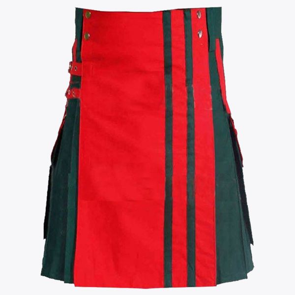 Red and Black Hybrid Kilt
