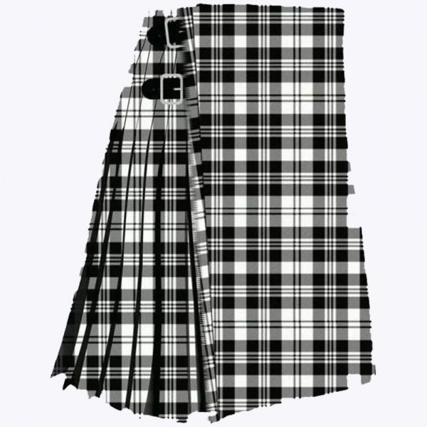 Scott Black White Modern Tartan Kilt