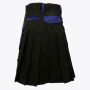 Black Deluxe Modern Kilt & Blue Straps Style With Blue Cargo Pockets
 thumbnail
