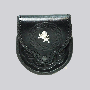 Thistle Crest Embossed Black Leather Sporran thumbnail