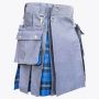 Ramsay Blue Tartan & Grey Cotton Hybrid Utility Kilt For Men
 thumbnail