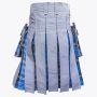 Ramsay Blue Tartan & Grey Cotton Hybrid Utility Kilt For Men
 thumbnail