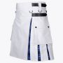 Ramsay Blue Tartan & White Cotton Hybrid Utility Kilt For Men
 thumbnail