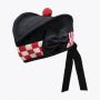White And Red Diced Hat With Red Pom thumbnail